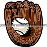 Baseball Sport Team League Equipment E-Sport Sports Baseball Glove Color Design Element Fantasy Game Player Ball Professional Stadium Outfield Competition Field Leather Logo Clipart SVG