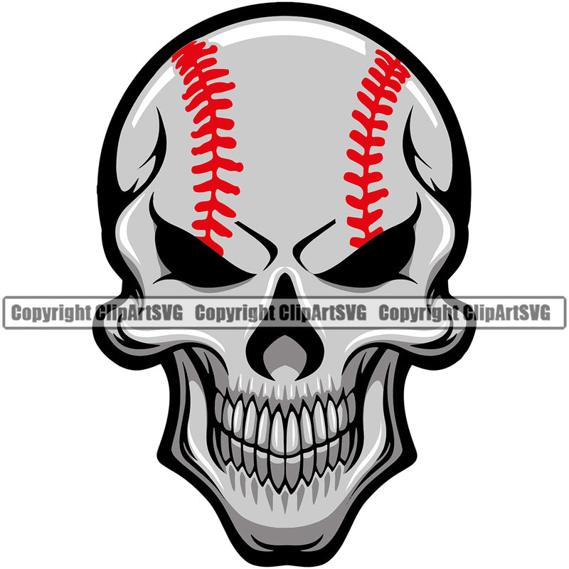 Baseball Sport Team League Equipment E-Sport Sports Fantasy Skull Skeleton Color Design Element Game Player Ball Professional Outfield Competition Field Leather Logo Clipart SVG
