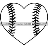 Baseball Sport Team League Equipment Hearts Design Element E-Sport Sports Fantasy Game Player Ball Professional Stadium Outfield Competition Field Leather Logo Clipart SVG