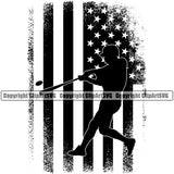 Baseball Sport Team League Equipment E-Sport Sports USA Flag United State Design Element Fantasy Game Player Hit Homerun Ball Professional Stadium Outfield Competition Field Leather Logo Clipart SVG