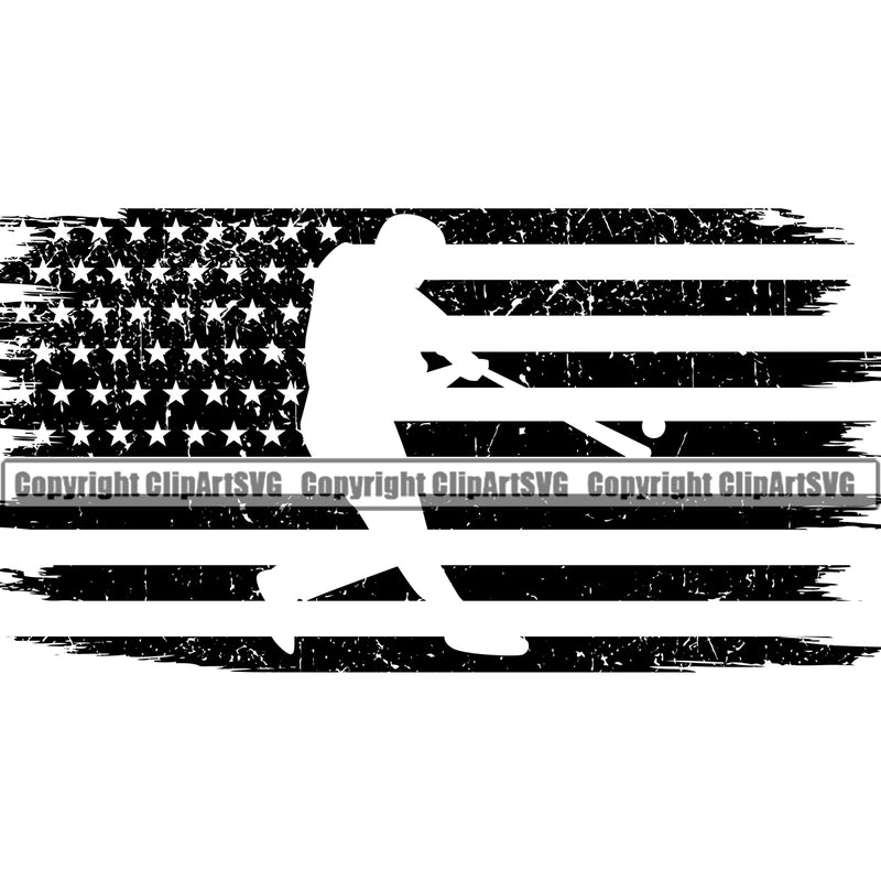 Baseball Sport Team League Equipment E-Sport Sports Fantasy Baseball Silhouette USA Flag United State Design Element Black Color Game Player Ball Professional Stadium Outfield Competition Field Leather Logo Clipart SVG