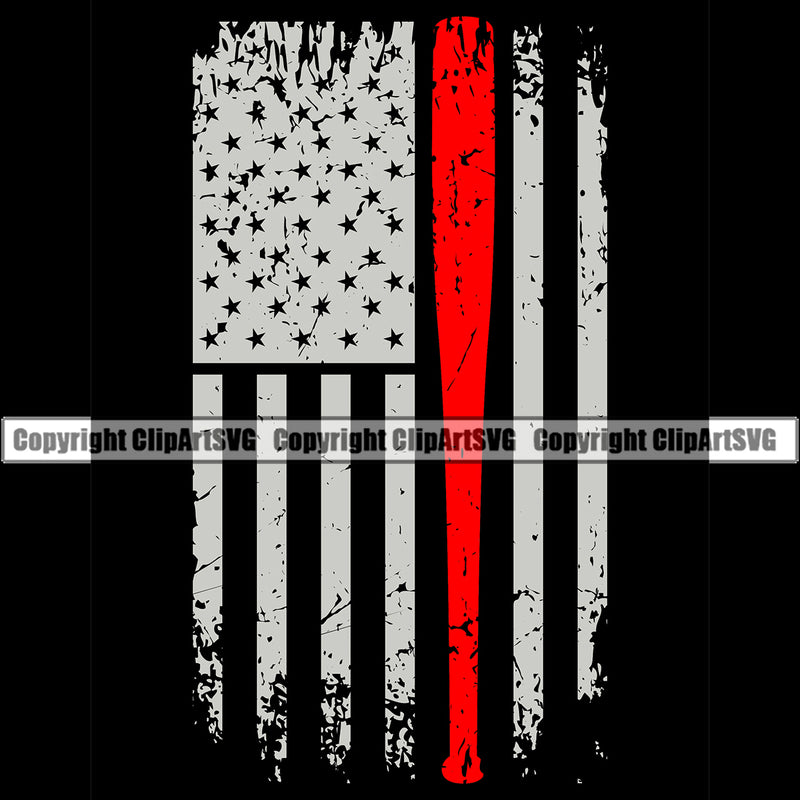 Baseball Sport Team League Equipment E-Sport Sports Fantasy Color Flag USA United State Black Background Design Element Game Player Ball Professional Stadium Outfield Competition Field Leather Logo Clipart SVG