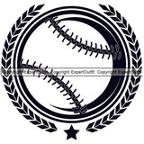 Baseball Sport Team League Equipment E-Sport Sports Fantasy Baseball Leaf Design Element Game Player Ball Professional Stadium Outfield Competition Leather Logo Clipart SVG