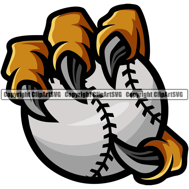 Baseball Sport Team League Equipment E-Sport Sports Fantasy Game Yellow Color Animal Claw Cartoon Character Mascot Design Element Player Ball Professional Stadium Outfield Competition Field Leather Logo Clipart SVG