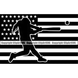 Baseball Softball Hit Homerun Sport Team League Equipment E-Sport Sports Fantasy Game USA Flag United Sate Bat Ball Mom Logo Design Element Player Ball Professional Stadium Outfield Competition Field Leather Logo Clipart SVG