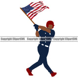 Baseball Sport Team League Equipment E-Sport Sports Fantasy Game Player USA Flag Hand Color Body Design Element United State Ball Professional Stadium Outfield Competition Field Leather Logo Clipart SVG