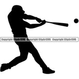 Baseball Hit Homerun Sport Team League Equipment E-Sport Sports Silhouette Design Element Fantasy Game Player Ball Professional Stadium Outfield Competition Field Leather Logo Clipart SVG