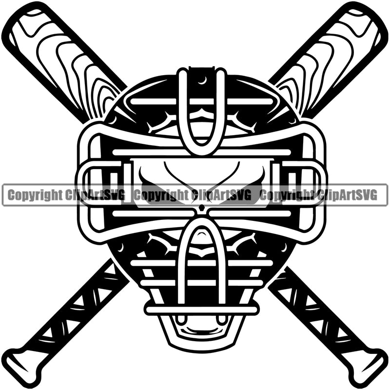 Baseball Catcher Mask Sport Team League Equipment E-Sport Sports Fantasy Skull Helmet Game Player Ball Professional Stadium Outfield Competition Field Leather Logo Clipart SVG