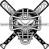 Baseball Catcher Mask Sport Team League Equipment E-Sport Sports Fantasy Skull Helmet Game Player Ball Professional Stadium Outfield Competition Field Leather Logo Clipart SVG