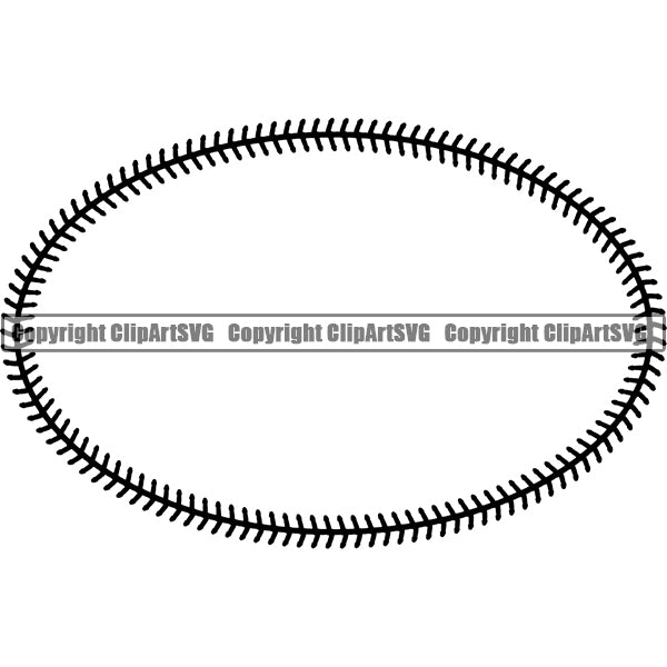 Baseball Ball Team League ESport Sports Fantasy Game Play Stitches Oval Black Color Design Element Outline Border Background Art Design Competition Logo Equipment Clipart SVG