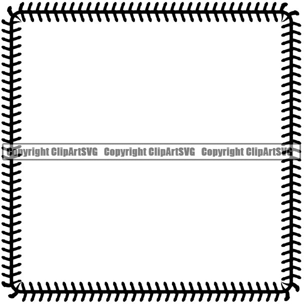 Baseball Ball Team League ESport Sports Fantasy Game Play Stitches Square Black Color Design Element Outline Border Background Art Design Competition Logo Equipment Clipart SVG