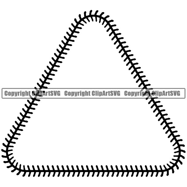 Baseball Ball Team League ESport Sports Fantasy Game Play Stitches Triangle Black Color Design Element Outline Border Background Art Design Competition Logo Equipment Clipart SVG