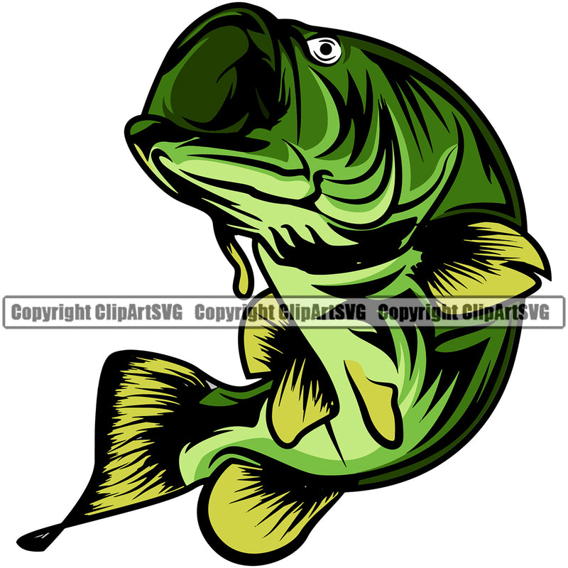 Fishing Fish Fisherman Hunt Hunting Hunter Outdoor Sport Fishing Bass Color Design Element White Background Hunting Lake Pond Sea River Ocean Design Logo Clipart SVG
