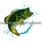 Fishing Fish Fisherman Hunt Hunting Hunter Outdoor Sport Fishing Bass Water Color Design Element White Background Hunting Lake Pond Sea River Ocean Design Logo Clipart SVG