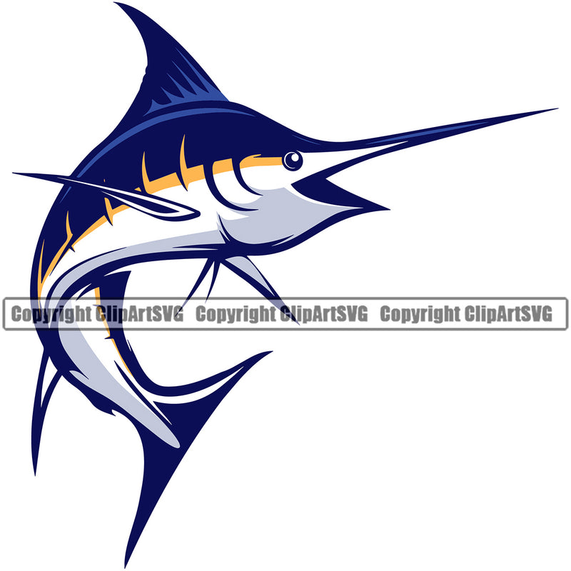Fishing Fish Fisherman Hunt Hunting Hunter Outdoor Fishing Fish Marlin Color White Background Design Element Sport Hunting Lake Pond Sea River Ocean Design Logo Clipart SVG