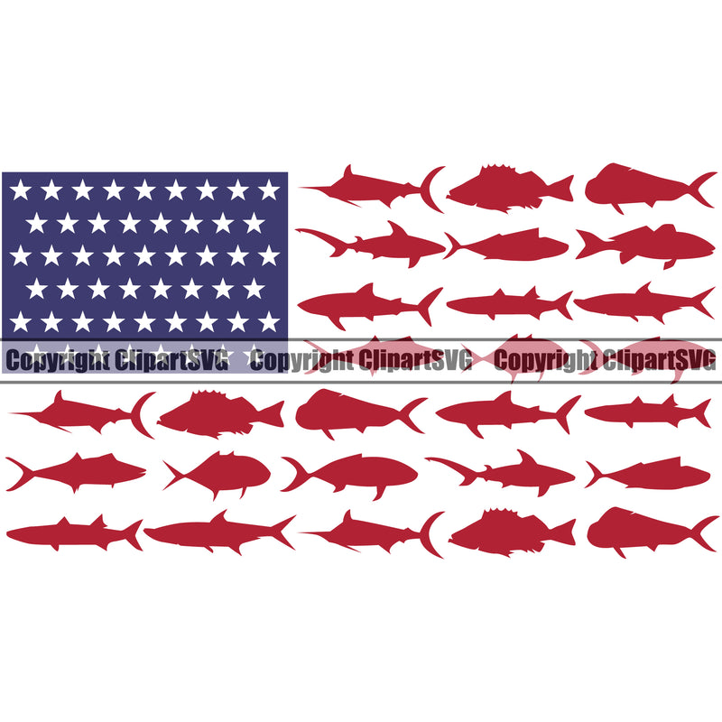 Fishing Fish Fisherman Hunt Hunting Hunter Fishing Star Red And Blue Color White Background Design Element Outdoor Sport Hunting Lake Pond Sea River Ocean Design Logo Clipart SVG