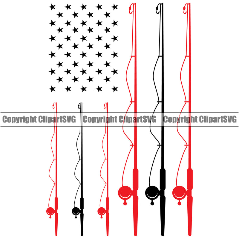 Fishing Fish Fisherman Hunt Hunting Hunter Outdoor Sport Hunting Fishing Stick Color Design Element United State Lake Pond Sea River Ocean Design Logo Clipart SVG