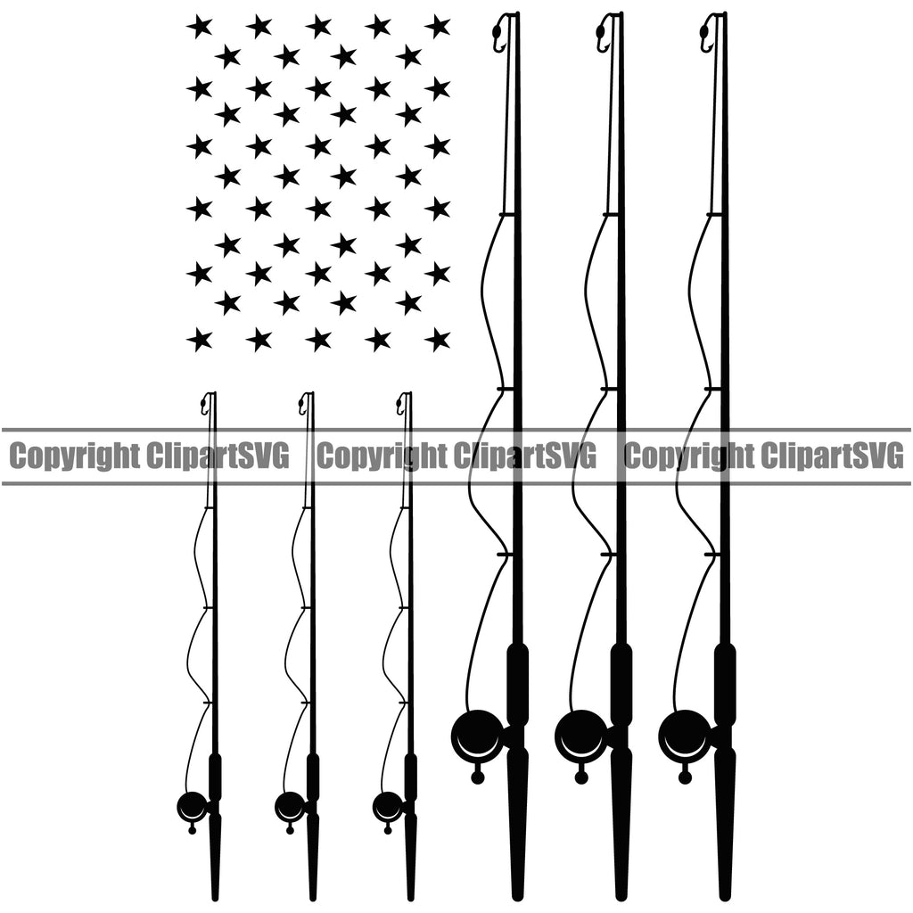 Fishing Fish Fisherman Hunt Hunting Hunter Outdoor Flag Pole Black Color White Background Design Element Sport Hunting Lake Pond Sea River Ocean Design Logo Clipart SVG – ClipArt SVG