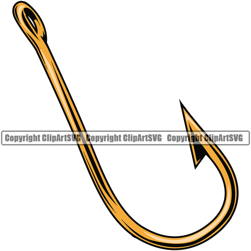 Fishing Fish Fisherman Hunt Hunting Hunter Outdoor Sport Fishing Hook Yellow Color White Background Design Element Lake Pond Sea River Ocean Design Logo Clipart SVG