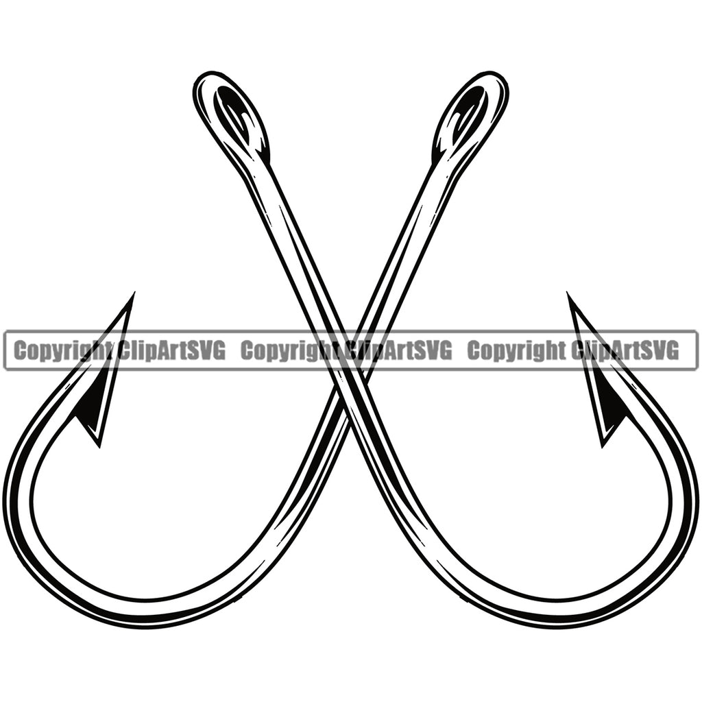 double fish hook svg Fishing Fish Fisherman Hunt Hunting Hunter Fishing Double Hook White Background Design Element Outdoor Sport Hunting Lake Pond Sea River Ocean Design