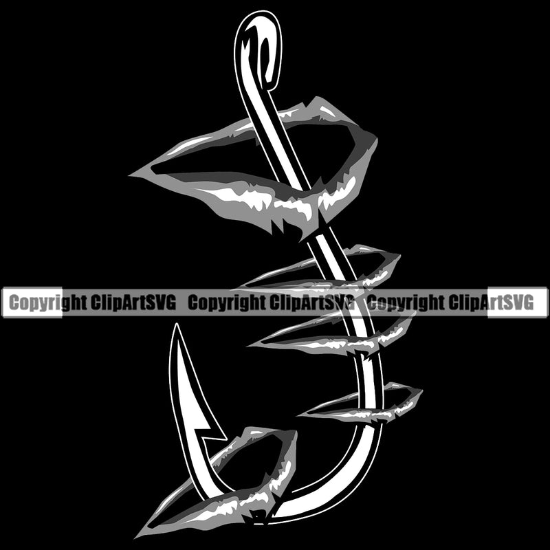Fishing Fish Fisherman Hunt Hunting Hunter Outdoor Sport Hunting Hooks Black Background Design Element Lake Pond Sea River Ocean Design Logo Clipart SVG