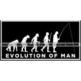 Fishing Fish Fisherman Hunt Hunting Hunter Outdoor Sport Evolution Of Man Silhouette Black Background Quote Text Design Element Hunting Lake Pond Sea River Ocean Design Logo Clipart SVG