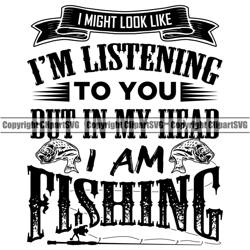 Fishing Fish Fisherman Hunt Hunting Hunter Outdoor Sport Education IS Important But Fishing Is Importuner Black Color Quote Text Design Element White Background Lake Pond Sea River Ocean Design Logo Clipart SVG