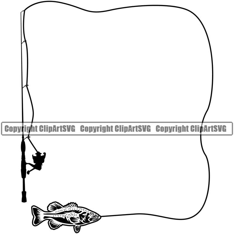 Fishing Fish Fisherman Hunt Hunting Hunter Outdoor Sport Fishing Tackle White Background Design Element Lake Pond Sea River Ocean Rod Reel Business Company Design Logo Clipart SVG