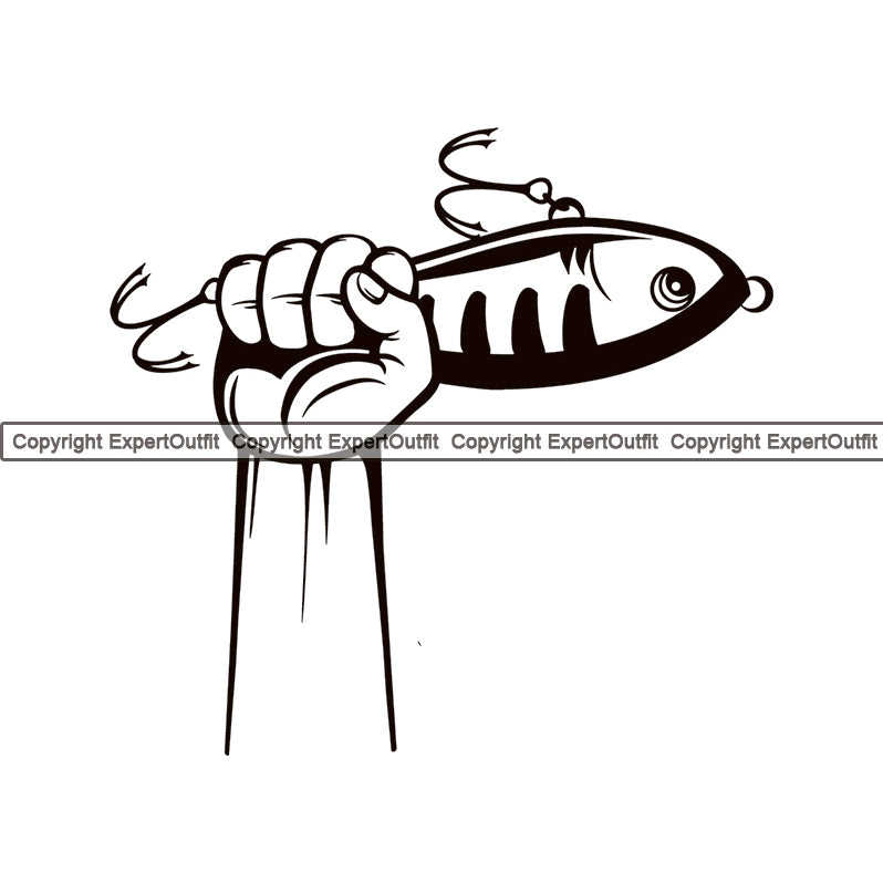 fish lure hooks svg Fishing Fish Fisherman Hunt Hunting Hunter Outdoor Sport Hunting Fish Hook Hand Holding Lure Arms Hand Design Element Lake Pond Sea River Ocean Design Logo Clipart SVG – ClipArt SVG