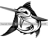 Fishing Fish Fisherman Hunt Hunting Hunter Outdoor Sport Marlin Rod Reel Hook White Background Design Element Lake Pond Sea River Ocean Design Logo Clipart SVG