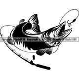 Fishing Fish Fisherman Hunt Hunting Hunter Outdoor Sport Hunting Fishing Rectal Pike Rod Reel Hook White Background Design Element Lake Pond Sea River Ocean Design Logo Clipart SVG