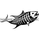 Fishing Fish Fisherman Hunt Hunting Hunter Outdoor Sport Hunting Fish Skeleton Open Mouth Vector Design Element Lake Pond Sea River Ocean Design Logo Clipart SVG