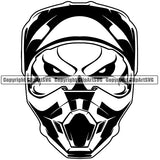 Motorcycle Dirt Bike Motocross Racing Helmet Skull Skeleton Head Design Element Automotive Transportation Camouflage Garment Art Design Logo Clipart SVG