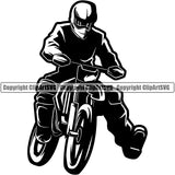 Motorcycle Dirt Bike Motocross Automotive Transportation Motorcycle Race Racing Racer Rider Ride Riding Motorcross Mascot Rider Body Design Element Camouflage Garment Art Design Logo Clipart SVG