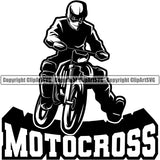 Motorcycle Dirt Bike Motocross Automotive Transportation Motorcycle Race Racing Racer Rider Ride Riding Motorcross Quote Text Design Element Mascot Camouflage Garment Art Design Logo Clipart SVG