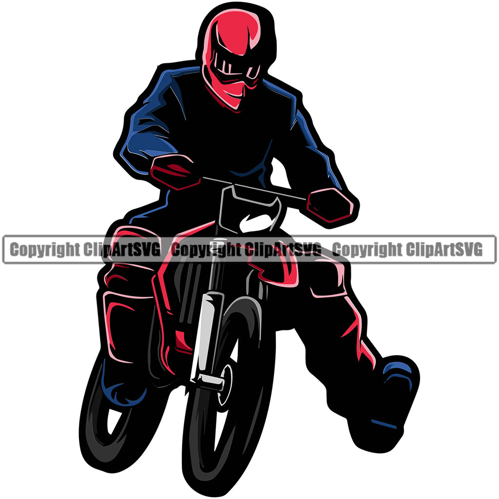 Motorcycle Dirt Bike Motocross Automotive Transportation Motorcycle Race Racing Racer Rider Ride Riding Motorcross Mascot Body Design Element Camouflage Garment Art Design Logo Clipart SVG
