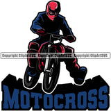 Motorcycle Dirt Bike Motocross Automotive Transportation Motorcycle Race Racing Racer Rider Ride Riding Motorcross Mascot Camouflage Color Both Design Element Garment Art Design Logo Clipart SVG