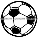 Soccer Football Vector Design Element White Background Sport Game Goal Field Ball Competition Play Team Kick Equipment Player Tournament Athlete Athletic Clipart SVG