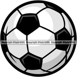 Soccer Football Color Design Element Vector White Background Sport Game Goal Field Ball Competition Play Team Kick Equipment Player Tournament Athlete Athletic Clipart SVG