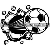 Soccer Break Hole Speed Lines Soccer Football Vector Design Element Sport Game Goal Field Ball Competition Play Team Kick Equipment Player Tournament Athlete Athletic Clipart SVG