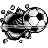 Soccer Break Hole Speed Lines White Background Vector Design Element Soccer Football Sport Game Goal Field Ball Competition Play Team Kick Equipment Player Tournament Athlete Athletic Clipart SVG