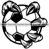 Claw Holding Soccer Football Vector Design Element Sport Game Goal Field Ball Competition Play Team Kick Equipment Player Tournament Athlete Athletic Clipart SVG