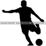 Soccer Football Silhouette White Background Design Element port Game Goal Field Ball Competition Play Team Kick Equipment Player Tournament Athlete Athletic Clipart SVG