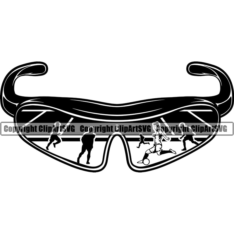 Soccer Sunglasses Football Vector Design Element Vector Design Element Sport Game Goal Field Ball Competition Play Team Kick Equipment Player Tournament Athlete Athletic Clipart SVG