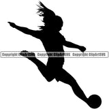 Soccer Football Kick On Ball Silhouette Vector Design Element White Background Sport Game Goal Field Ball Competition Play Team Kick Equipment Player Tournament Athlete Athletic Clipart SVG