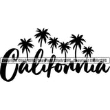 California Quote Surfing Beach Summer Surf Ocean Tropical Design Element Wave Vacation Travel Sea Surfboard Palm Paradise Island Surfer Hawaii Nature Sun Sunset Clipart SVG