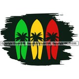 Sports Surfing Color Boat Beach Summer Surf Ocean Vector Tropical Wave Vacation Travel Sea Surfboard Palm Paradise Island Surfer Hawaii Nature Sun Sunset Design Element Clipart SVG