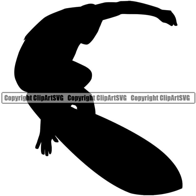 Sports Surfing Silhouette White Background Design Element Beach Summer Surf Ocean Tropical Wave Vacation Travel Sea Surfboard Palm Paradise Island Surfer Hawaii Nature Sun Sunset Clipart SVG