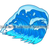 Surfing Wave White Background Beach Summer Surf Ocean Tropical Wave Design Element Color Vacation Island Surfer Hawaii Nature Sun Travel Sea Surfboard Palm Paradise Clipart SVG