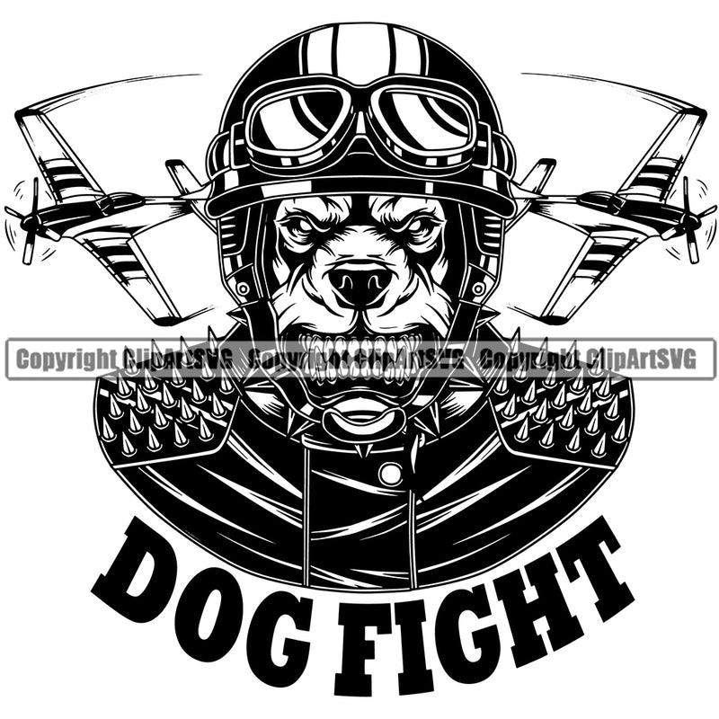 Military Army Gun Weapon Rights 2nd Amendment USA America Airplane Dog Fight Quote Text Design Element Pilot Fight Pit Bull Growling Design Element American Art Design Logo Clipart SVG